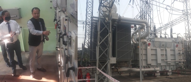 Nagaland’s Advisor for Power department, H Tovihoto Ayemi inaugurating the upgradation of 132/66/33 KV sub-station to 2x100 MVA at sub-station Nagarjan, Dimapur on December 9. (Photo Courtesy: RNU AIR Kohima)